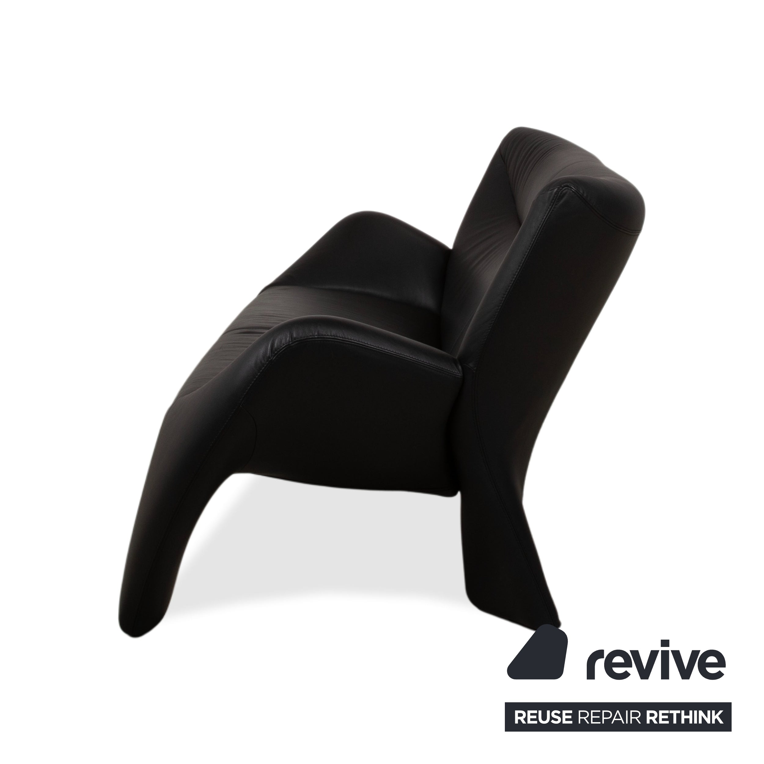 Leolux Echnaton Leather Set 2x Armchairs Two-Seater Sofa Couch Black