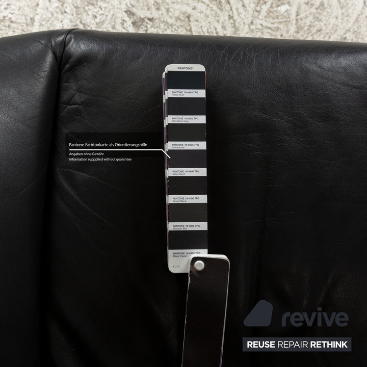 Leolux Echnaton Leder Sessel Schwarz