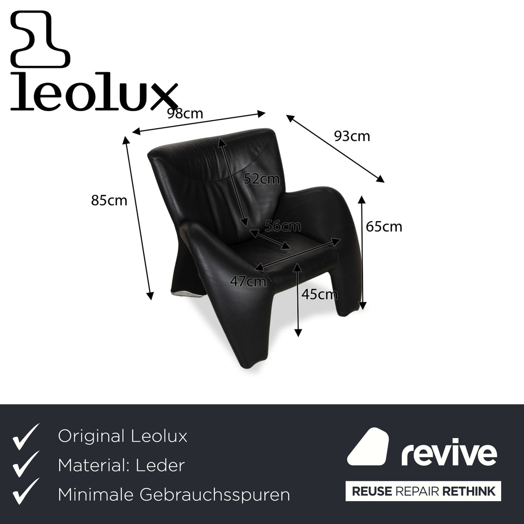 Leolux Echnaton Leder Sessel Schwarz