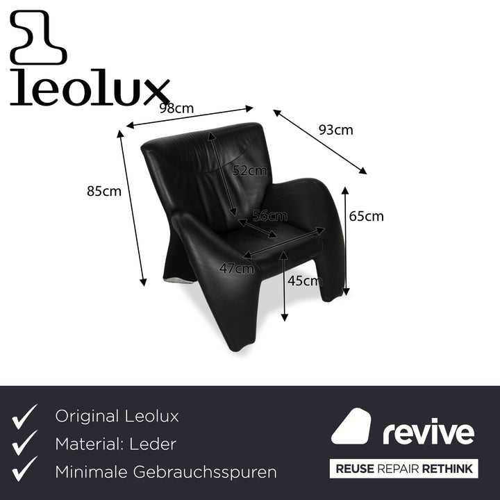 Leolux Echnaton Leder Sessel Schwarz