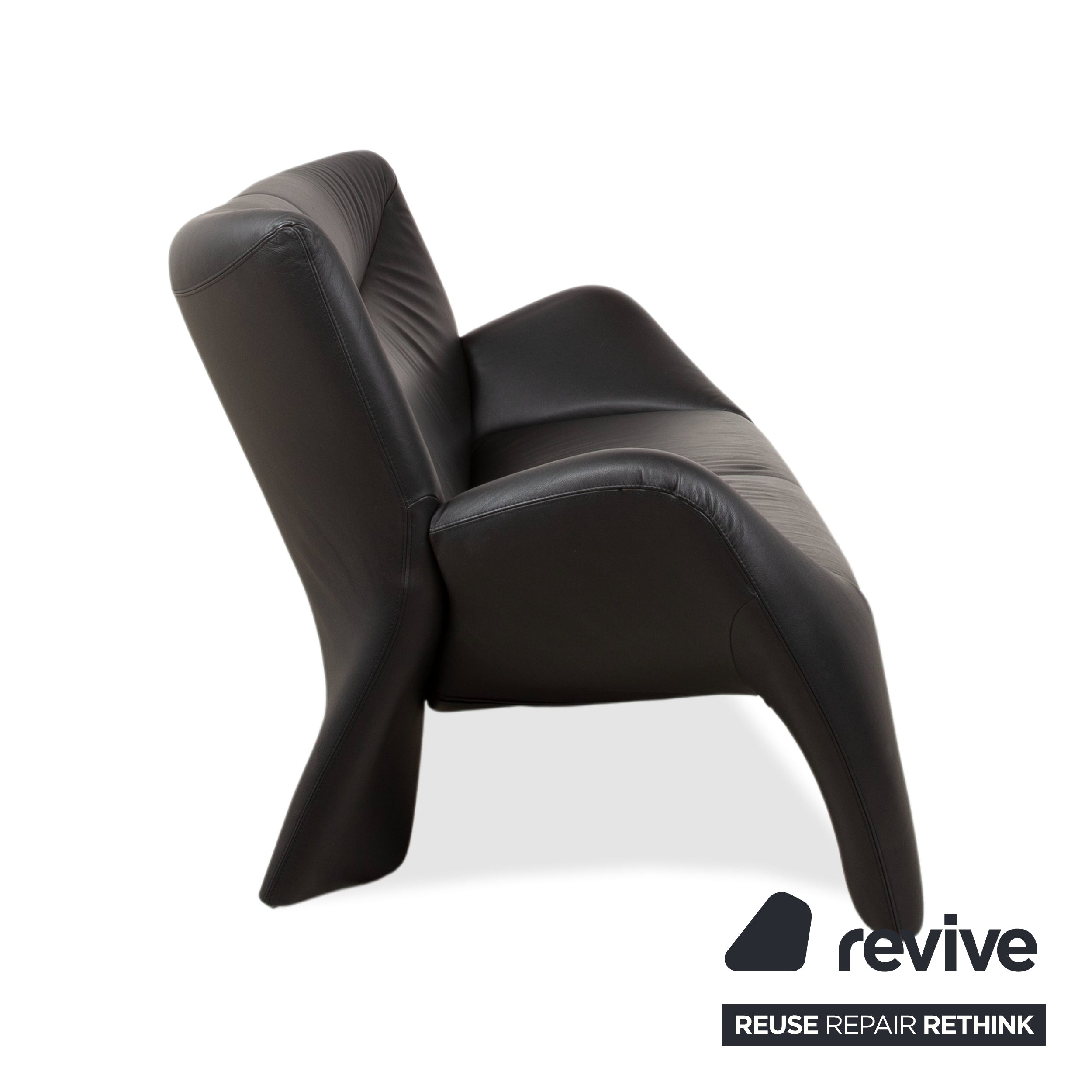 Leolux Echnaton Leather Two-Seater Black