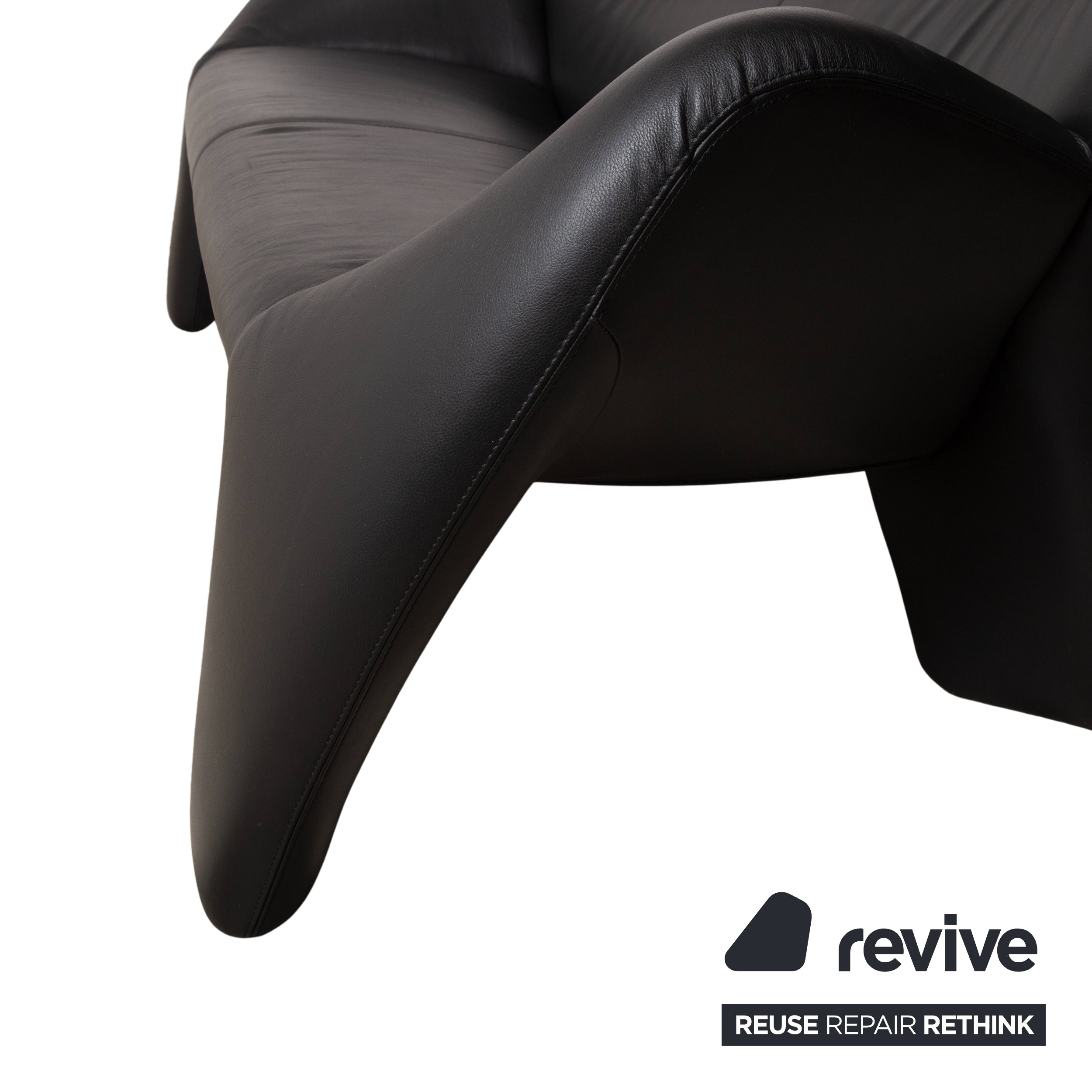 Leolux Echnaton Leather Two-Seater Black
