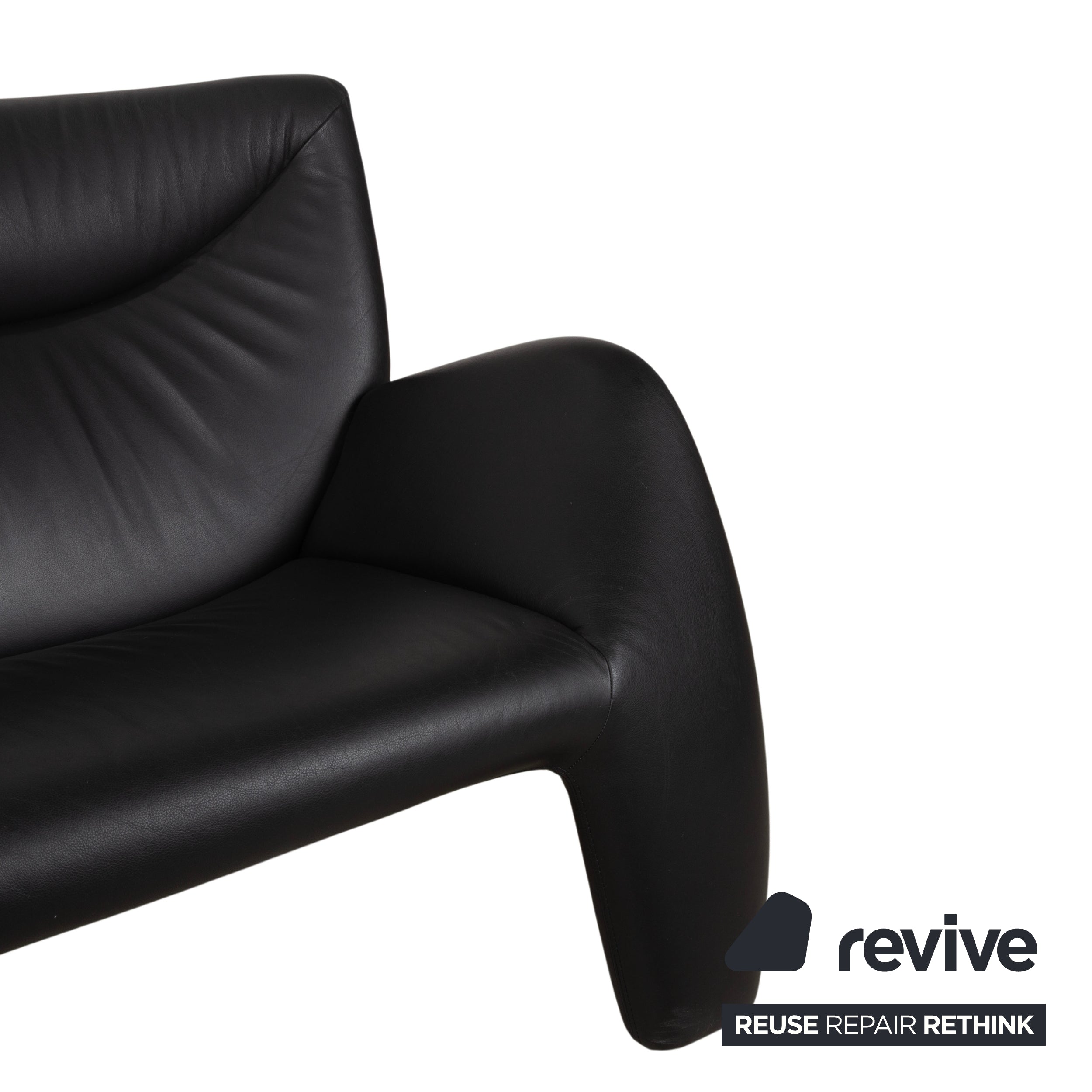 Leolux Echnaton Leather Two-Seater Black