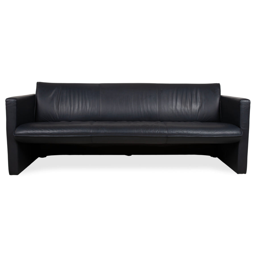 Leolux Leder Dreisitzer Dunkelblau Sofa Couch