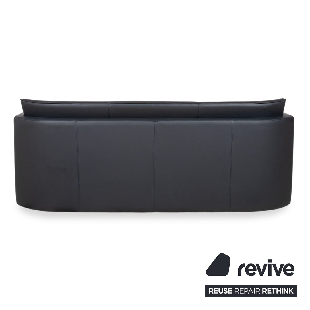 Leolux Leder Dreisitzer Dunkelblau Sofa Couch