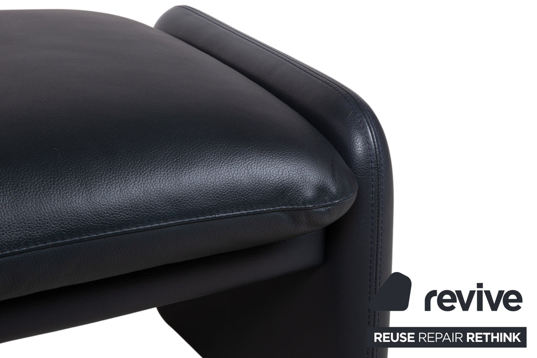 Leolux Leder Hocker  Dunkelblau