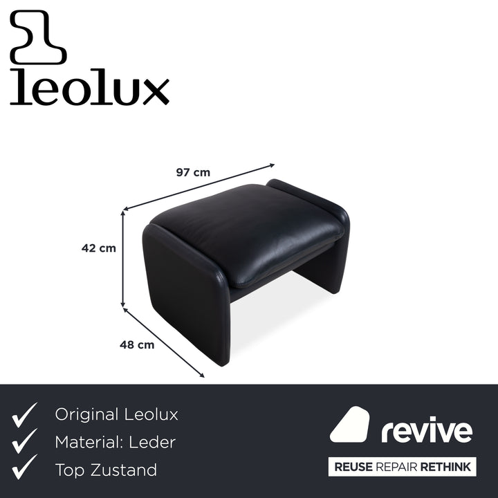 Leolux Leder Hocker  Dunkelblau