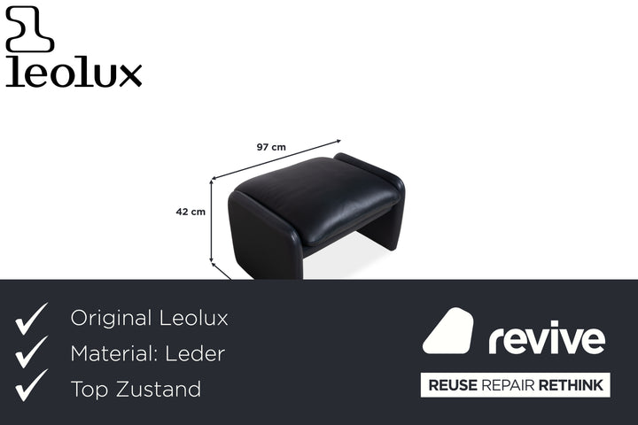 Leolux Leder Hocker  Dunkelblau
