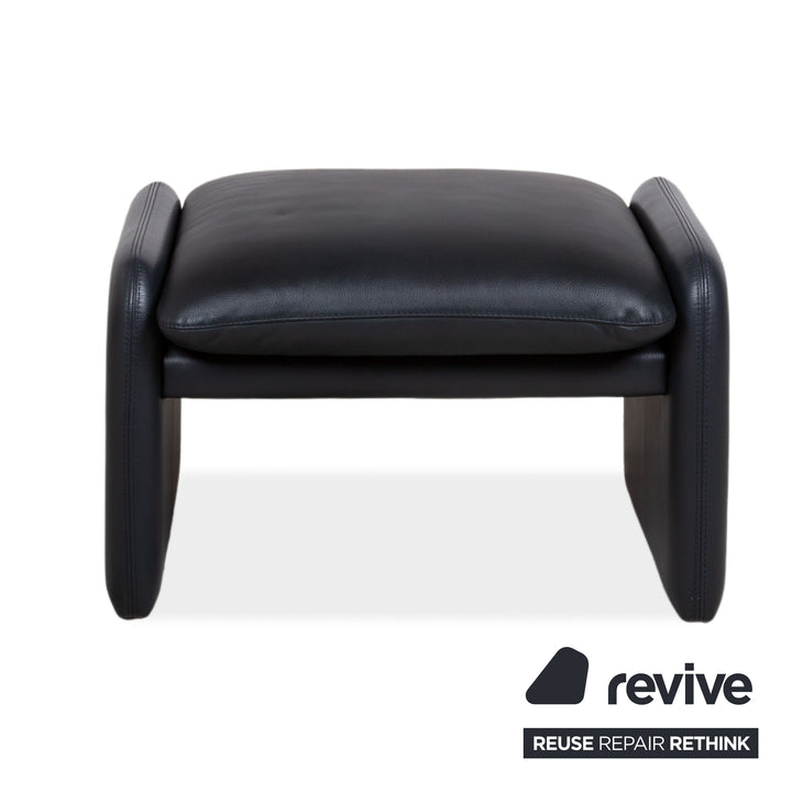 Leolux Leder Hocker  Dunkelblau