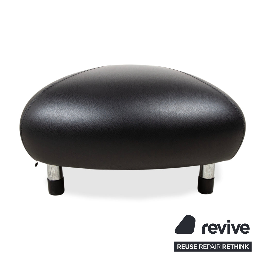 Leolux Leder Hocker Schwarz
