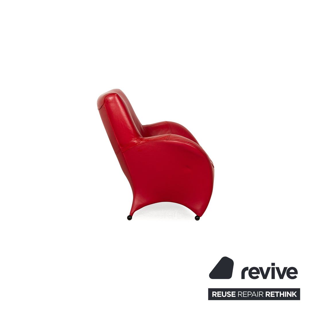 Fauteuil en cuir Leolux rouge