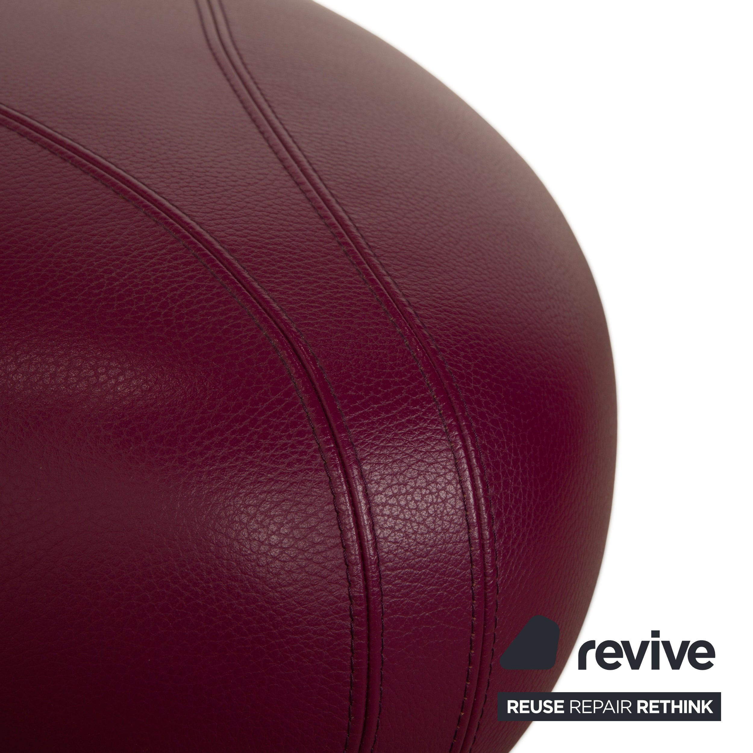 Leolux Pallone Leather Stool Red Purple Violet Space Age