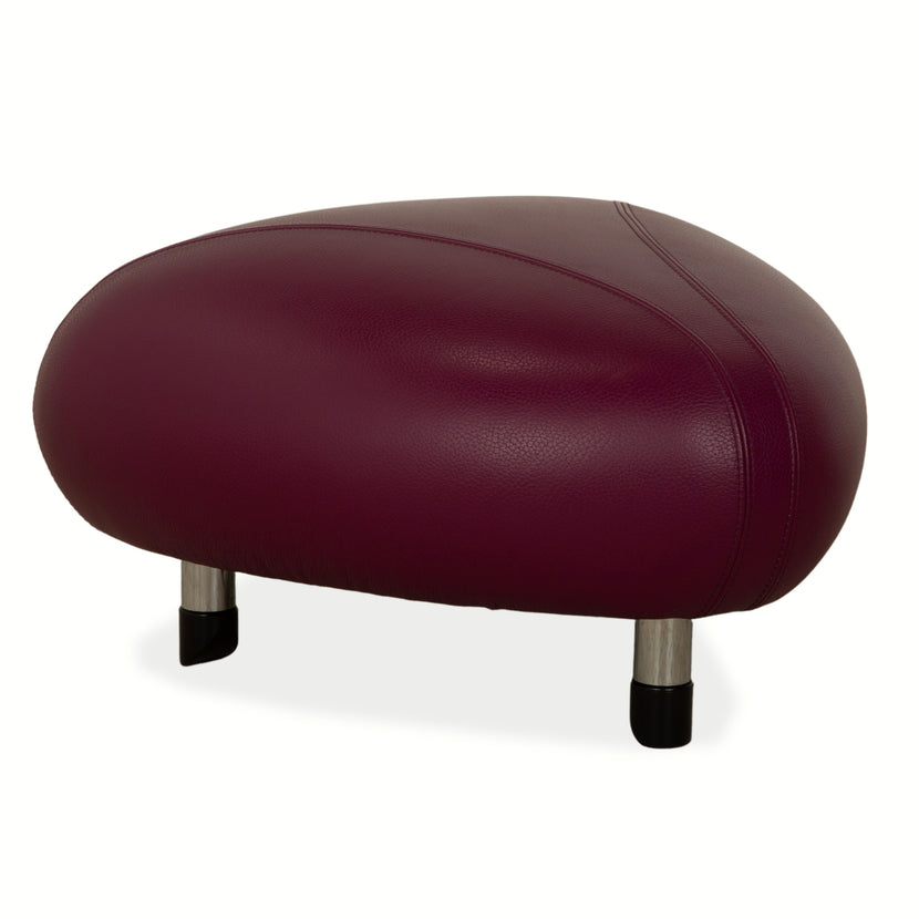 Leolux Pallone Leather Stool Red Purple Violet Space Age