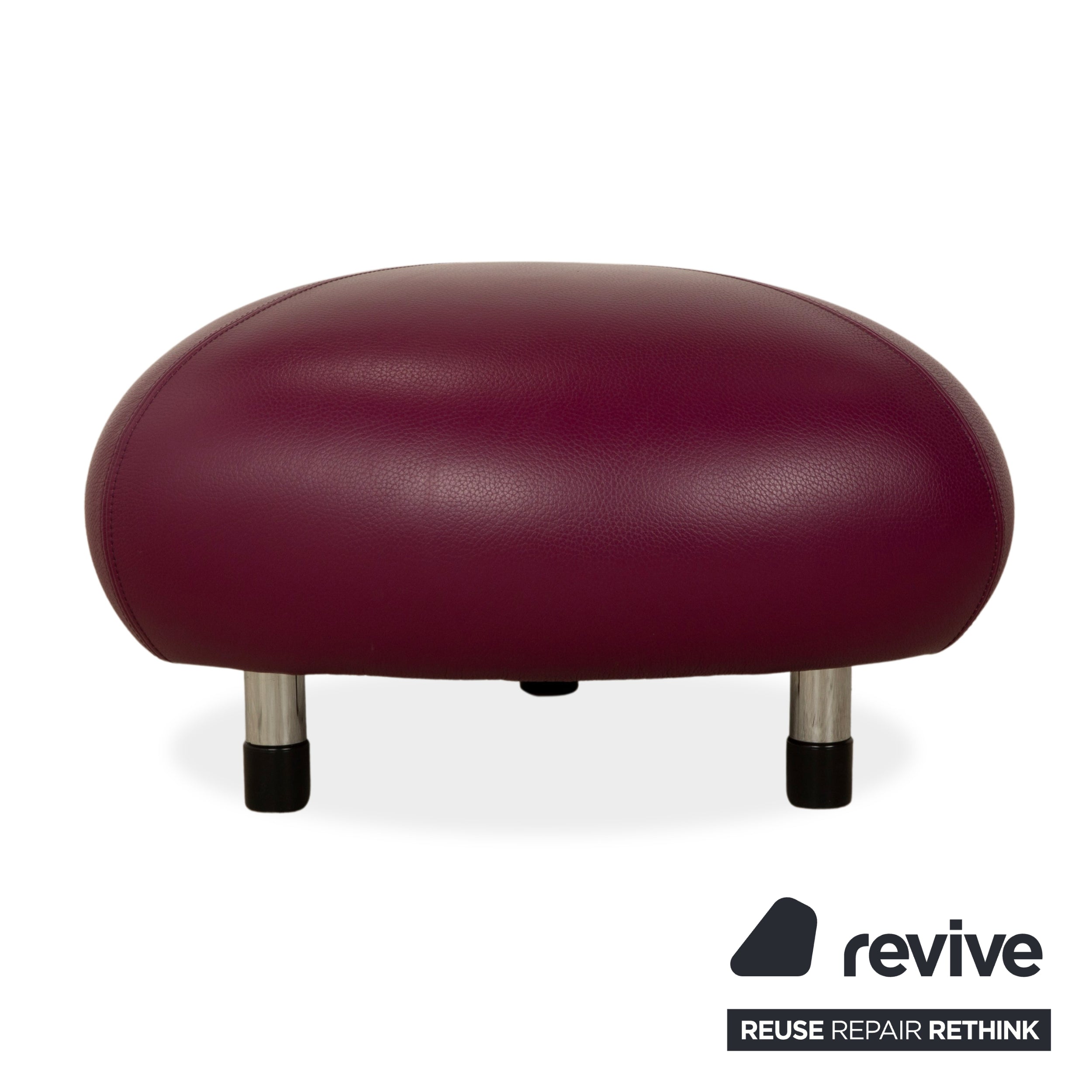 Leolux Pallone Leather Stool Red Purple Violet Space Age