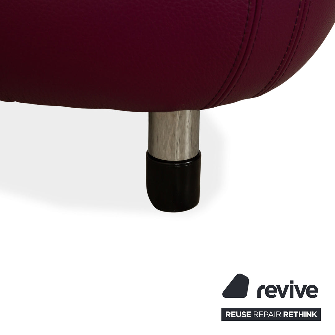 Leolux Pallone Leder Hocker Rot Lila Violett Space Age