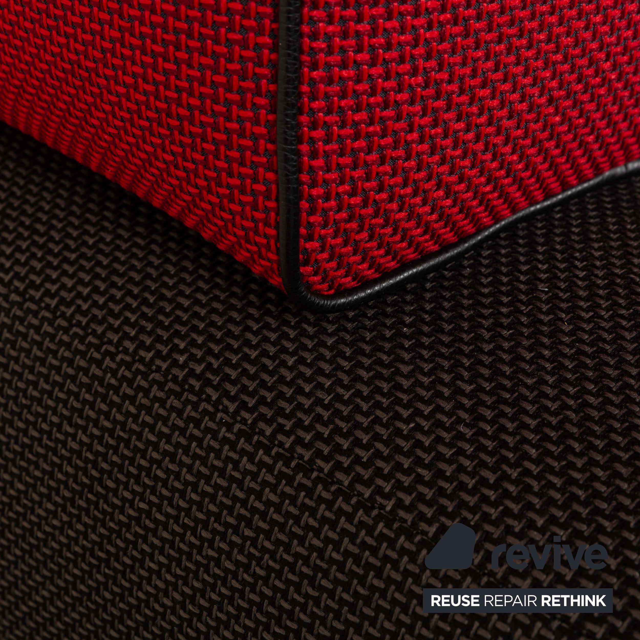 Leolux Panton next fabric corner sofa grey red sofa couch