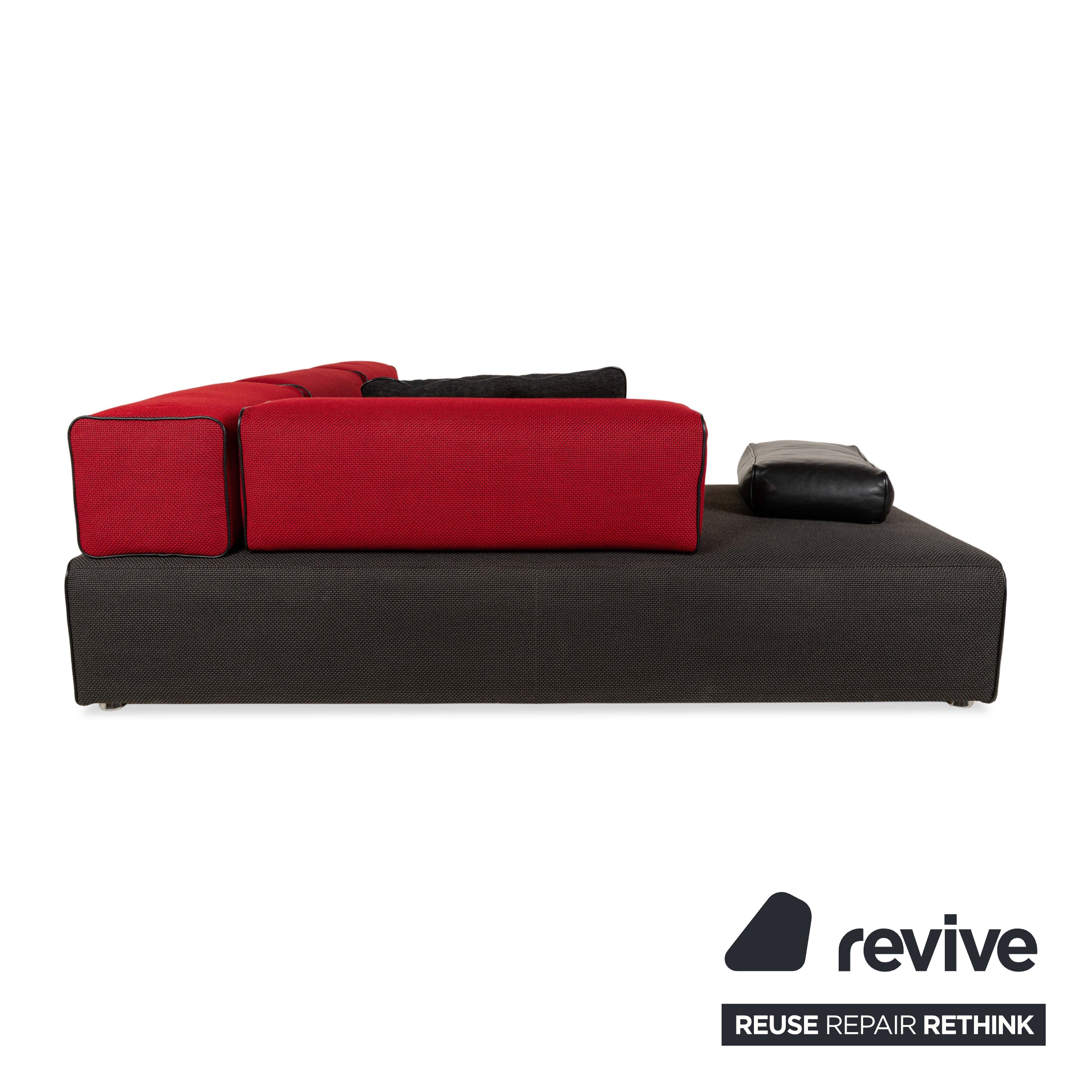 Leolux Panton next fabric corner sofa grey red sofa couch
