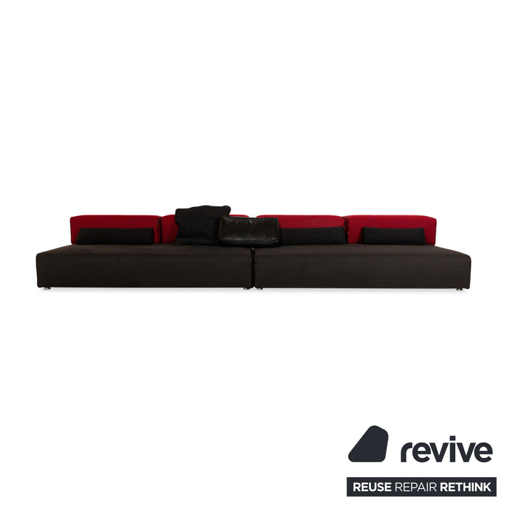 Leolux Panton next fabric corner sofa grey red sofa couch