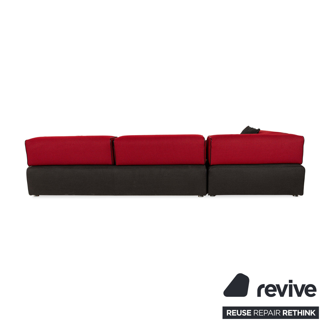 Leolux Panton next fabric corner sofa grey red sofa couch