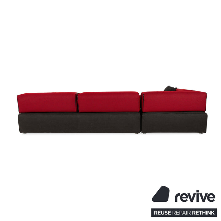 Leolux Panton next fabric corner sofa grey red sofa couch