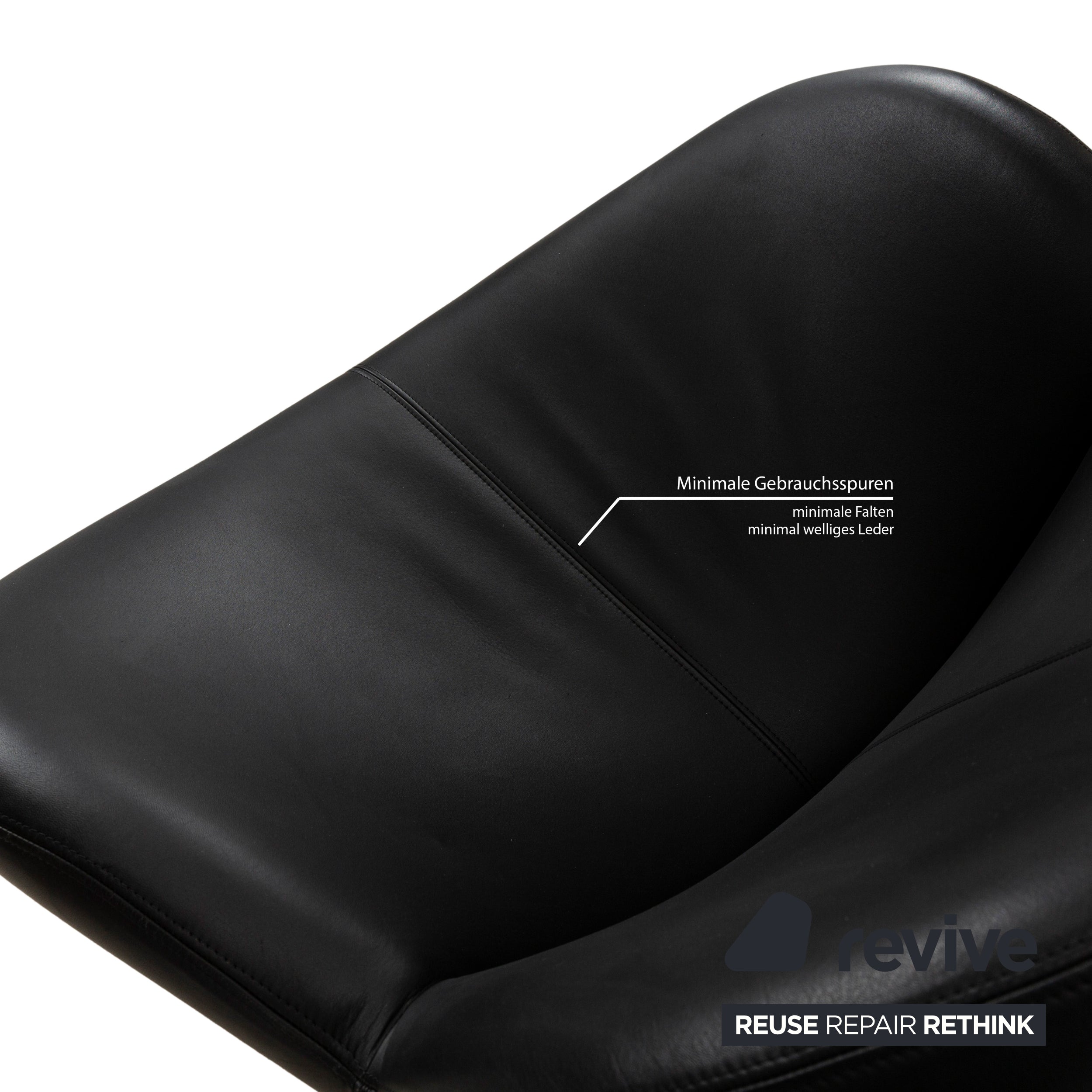 Leolux Papageno Leather Armchair Set Black