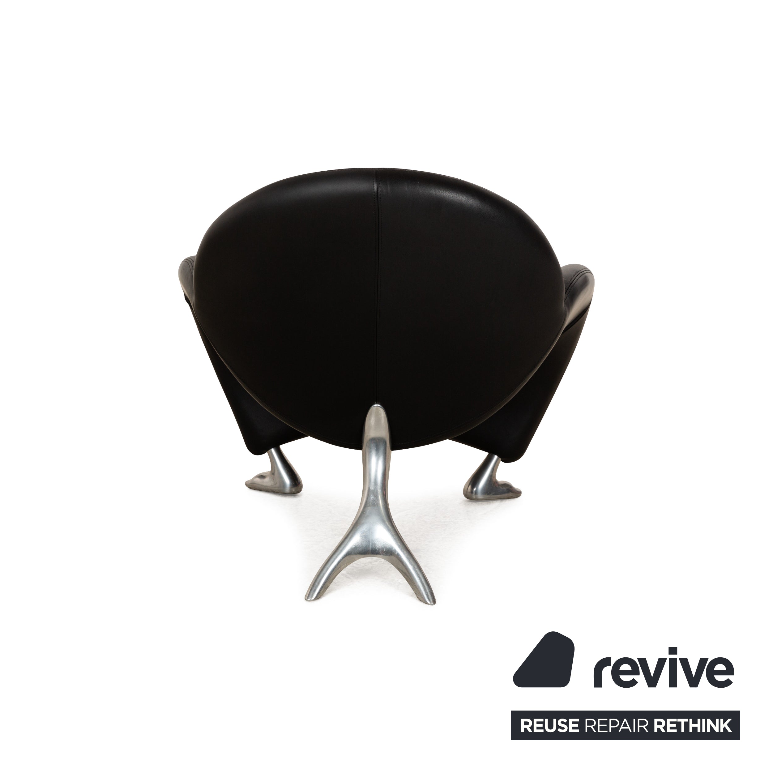 Leolux Papageno Leather Armchair Set Black