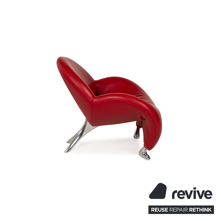 Leolux Papageno Leder Sessel Rot