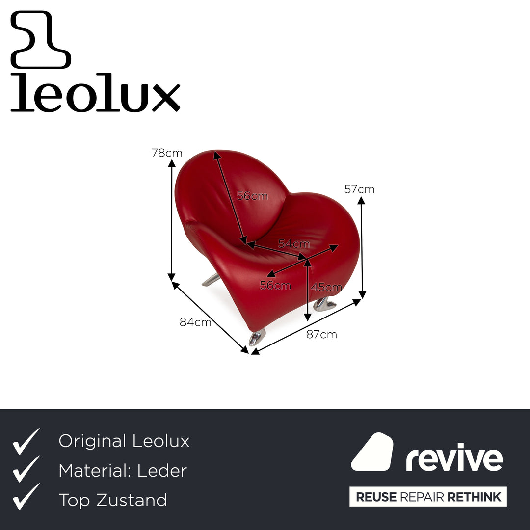 Leolux Papageno Leder Sessel Rot