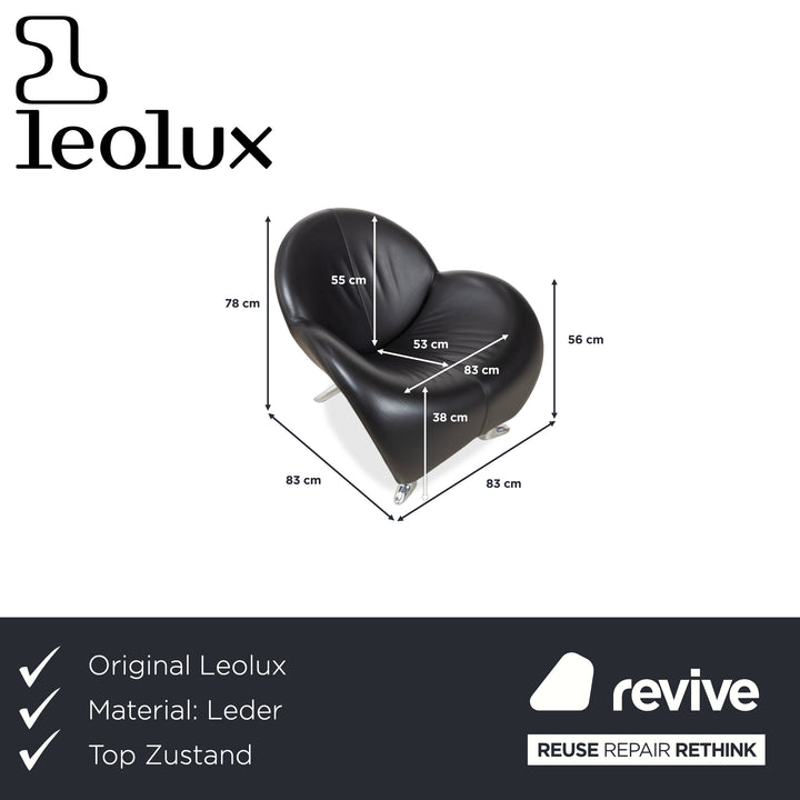 Leolux Papageno Leather Armchair Black