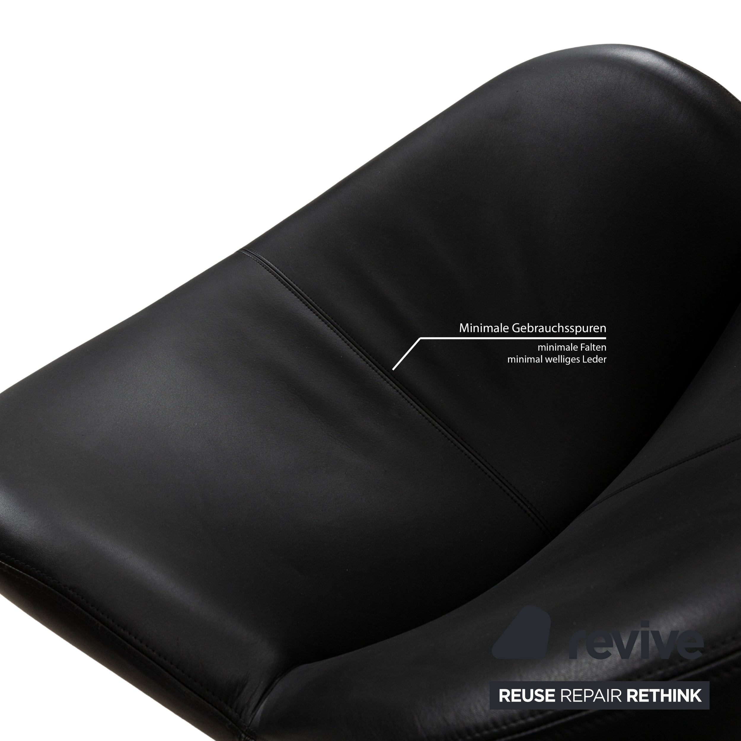 Leolux Papageno Leather Armchair Black