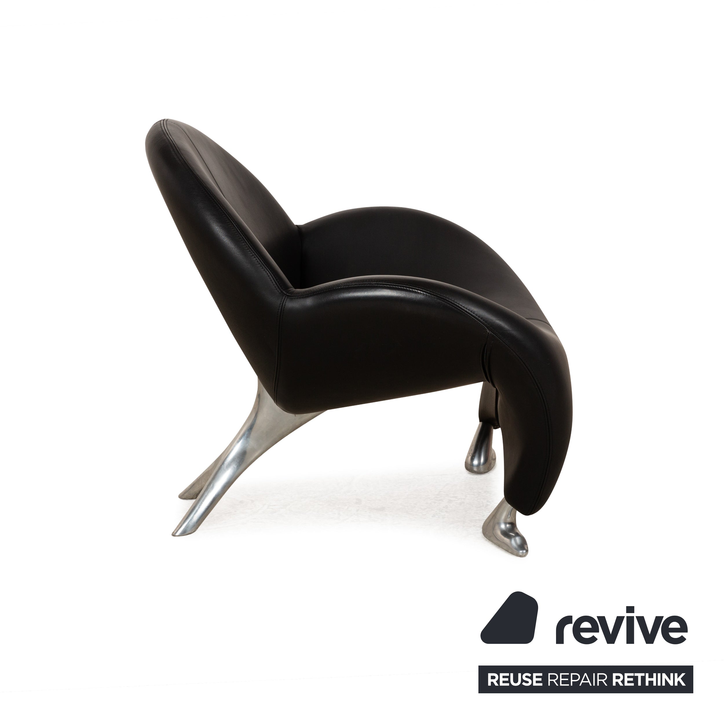 Leolux Papageno Leather Armchair Black