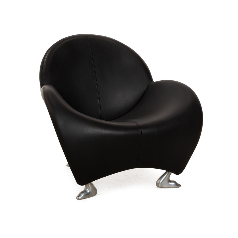 Leolux Papageno Leather Armchair Black
