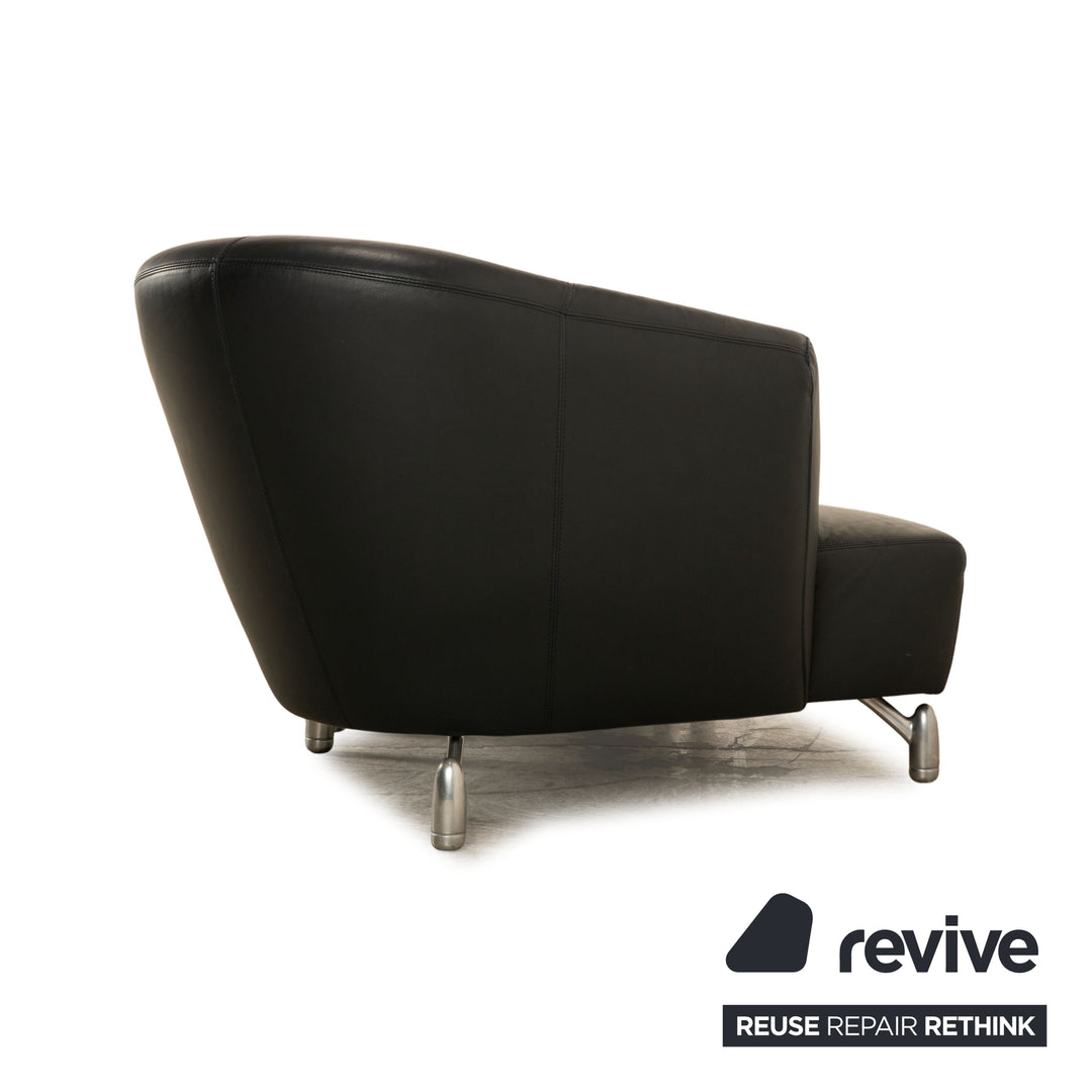 Leolux Pupilla Leder Ecksofa Dunkelblau Sofa Couch