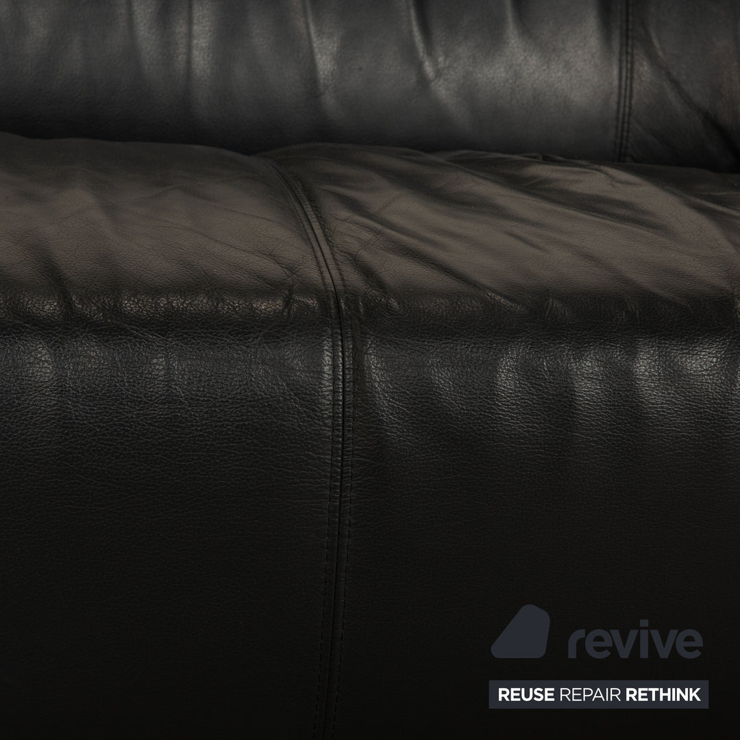 Leolux Pupilla Leder Ecksofa Dunkelblau Sofa Couch