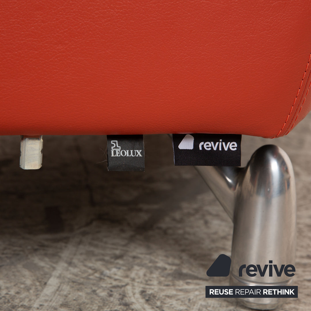 Leolux Pupilla Leder Ecksofa Orange Terrakotta Sofa Couch