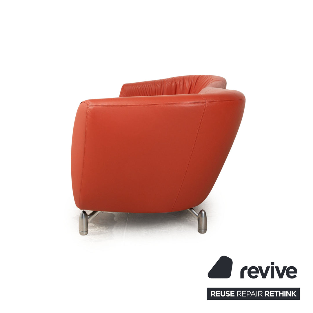 Leolux Pupilla Leder Ecksofa Orange Terrakotta Sofa Couch