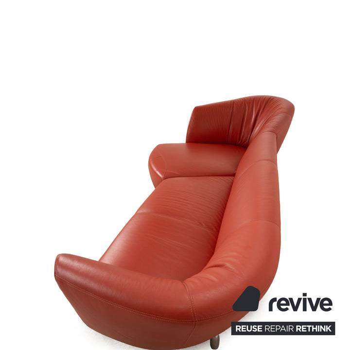 Leolux Pupilla Leder Ecksofa Orange Terrakotta Sofa Couch