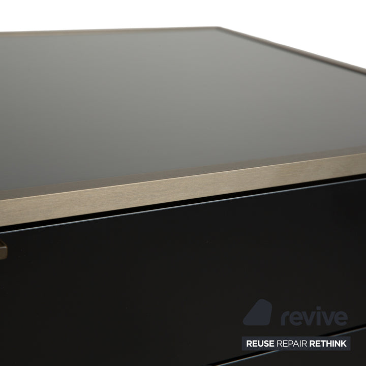 Buffet Ligne Roset Dita en bois et tiroirs en métal anthracite