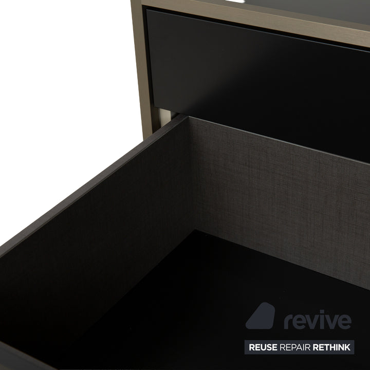 Buffet Ligne Roset Dita en bois et tiroirs en métal anthracite