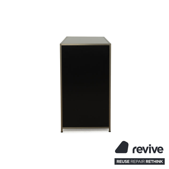 Buffet Ligne Roset Dita en bois et tiroirs en métal anthracite