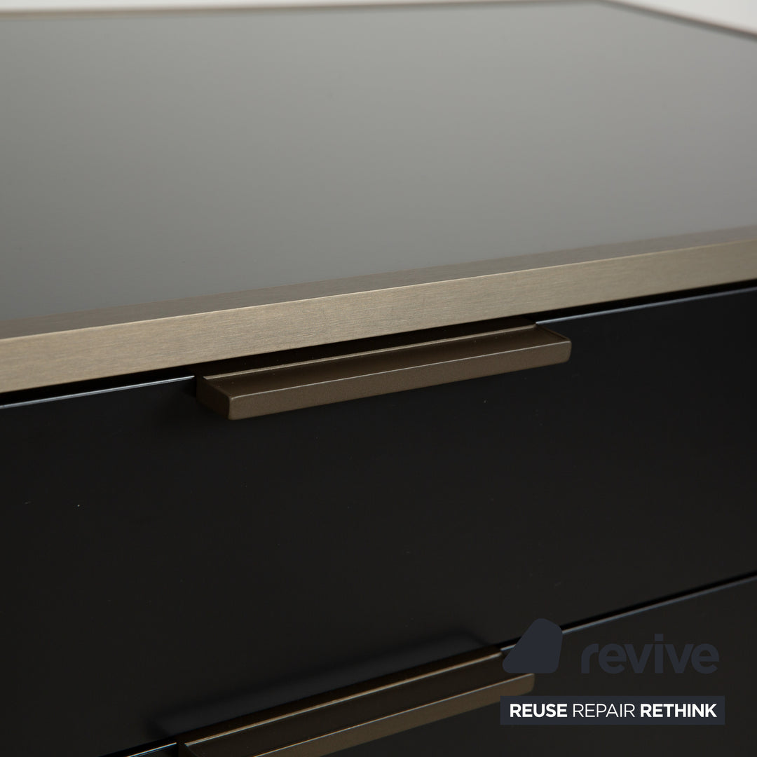 Buffet Ligne Roset Dita en bois et tiroirs en métal anthracite
