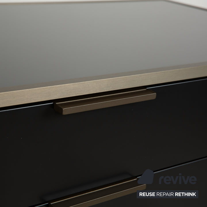 Buffet Ligne Roset Dita en bois et tiroirs en métal anthracite