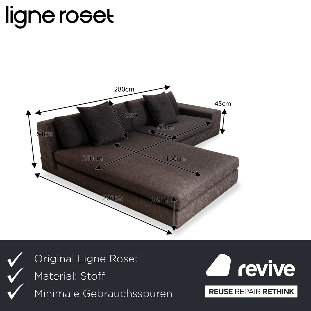 ligne roset Exclusif Stoff Ecksofa Recamiere Links Grau Sofa Couch
