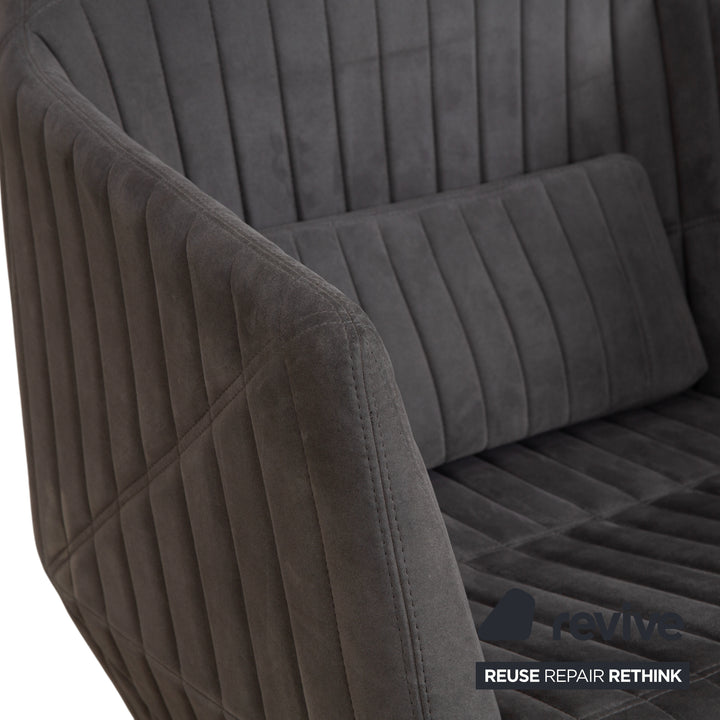 ligne roset Facett Stoff Sessel Hocker Grau