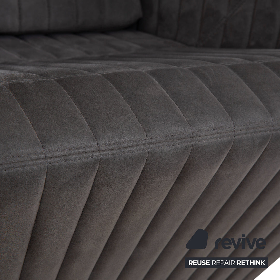 ligne roset Facett Stoff Sessel Hocker Grau