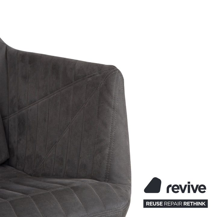 ligne roset Facett Stoff Sessel Hocker Grau