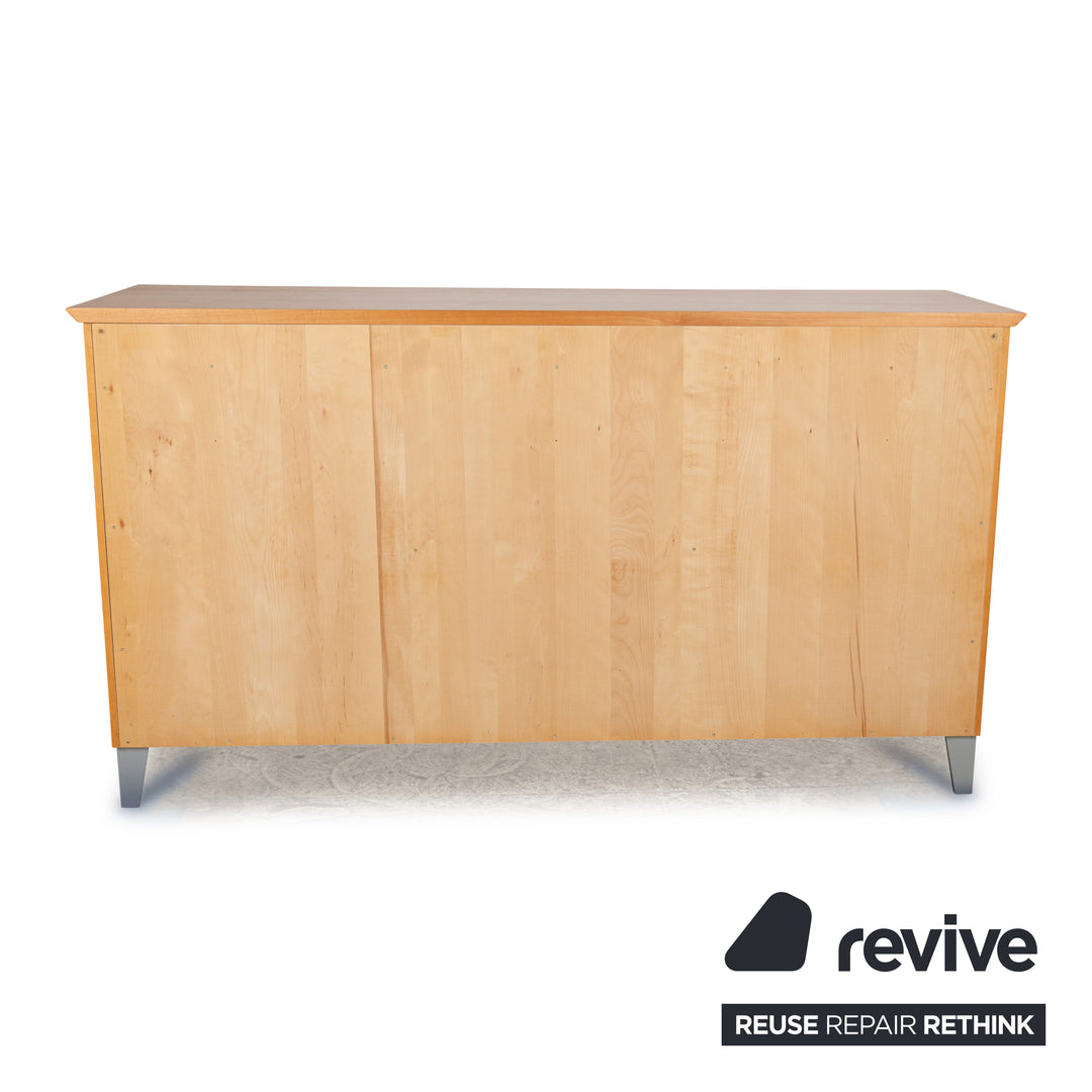 Holz Sideboard Braun Silber