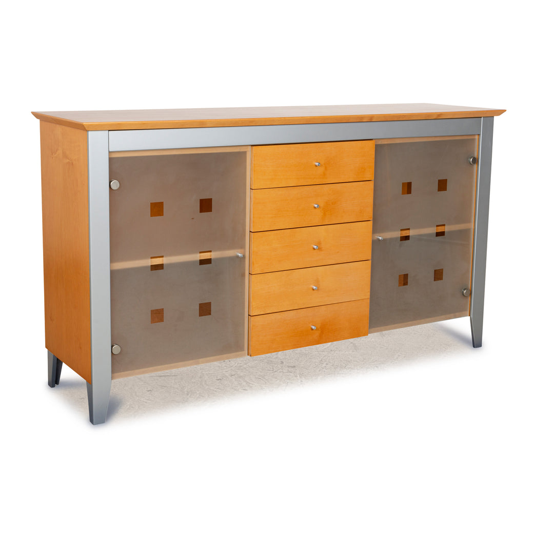 Holz Sideboard Braun Silber