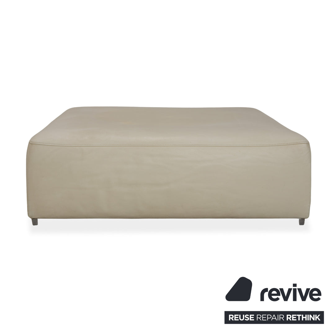ligne roset Malhoun leather stool cream