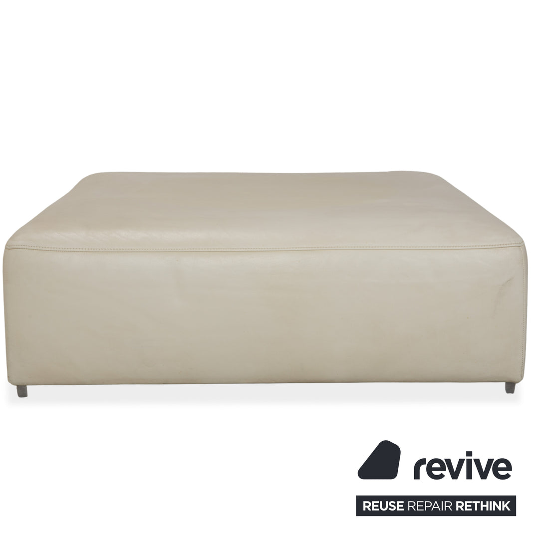 ligne roset Malhoun leather stool cream